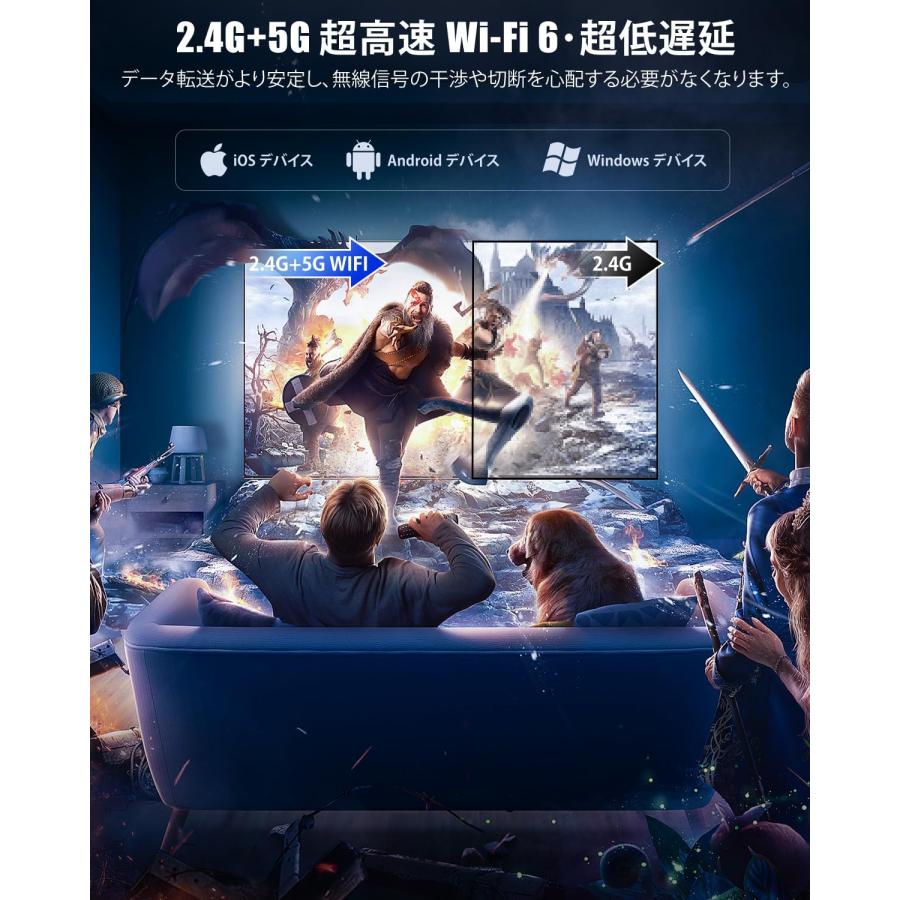 プロジェクター 家庭用 22000LM Bluetoothリモコン Android TV12.0搭載