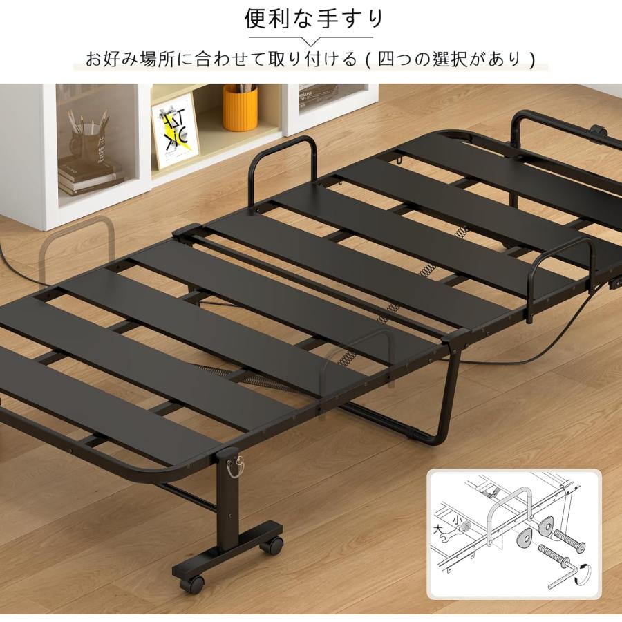 折りたたみベッド シングル ベッドフレーム すのこ ライト付き