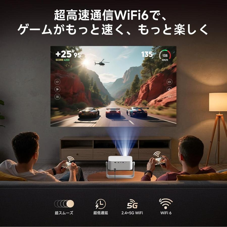 プロジェクター 家庭用 小型 天井 1200ASNI 高輝度 1080P 4K対応