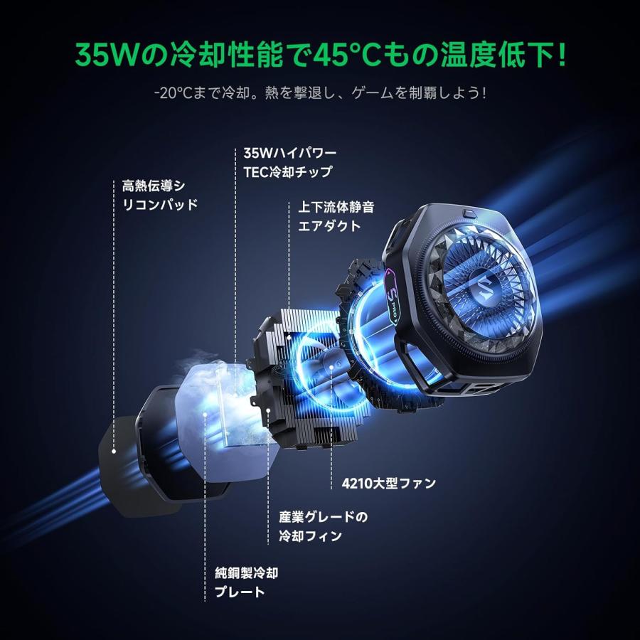 マグネット式スマホクーラー 5 Pro｜18 個 アドレッサブル RGB LED
