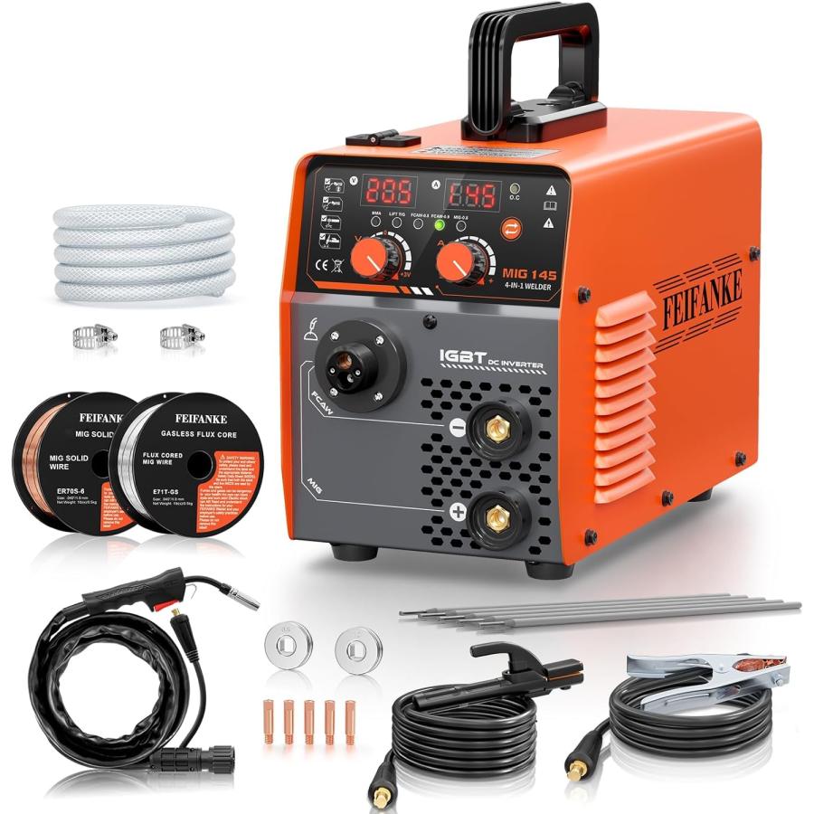ノンガス溶接機 100v 溶接機 100V 145A 1台4役 多機能半自動溶接機 TIG溶接機 MMA/アーク