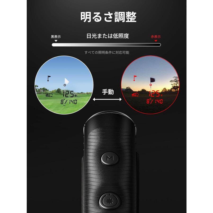 ルフレーザー距離計 PFS5 OLED黒赤表示 デュアル電源 3点間距離 コンパクト 1190m／1300yd対応 光学7倍望遠 高透過レンズ 広視野角7.5° 最速0.1s マグネット付の画像
