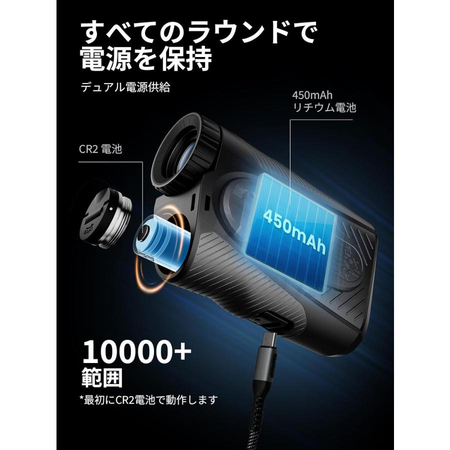 ルフレーザー距離計 PFS5 OLED黒赤表示 デュアル電源 3点間距離 コンパクト 1190m／1300yd対応 光学7倍望遠 高透過レンズ 広視野角7.5° 最速0.1s マグネット付の画像