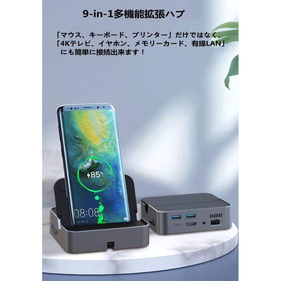 スマホをパソコン化新発想 9in1多機能拡張ハブ Switch対応 超
