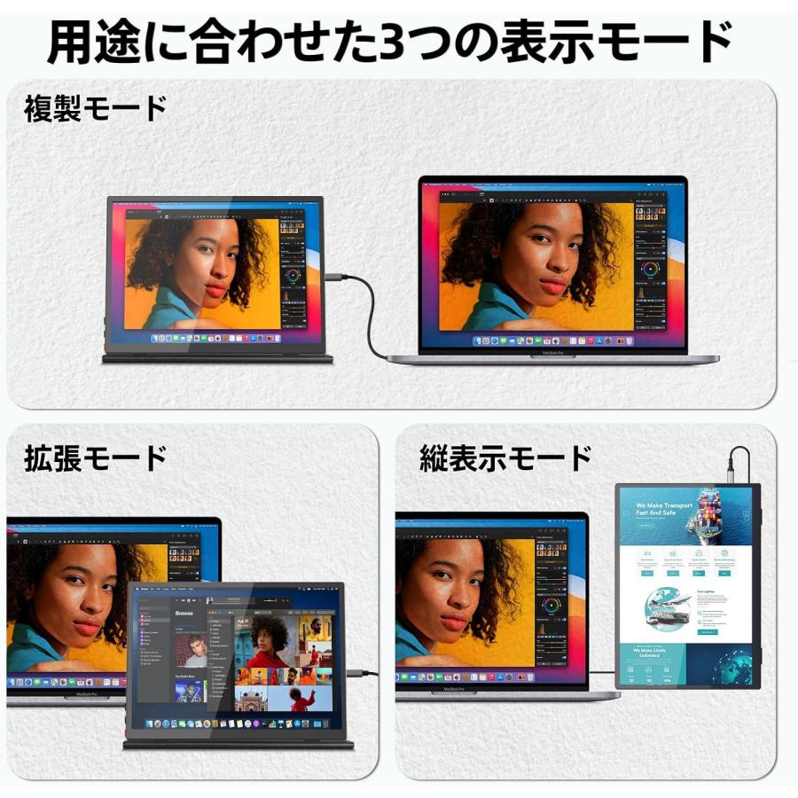 モバイルモニター 10.5インチ 3:2画面比 ポータブル 高輝度420nits モバイルモニター 10.5インチ タッチパネル 10点タッチ 高輝度420nits