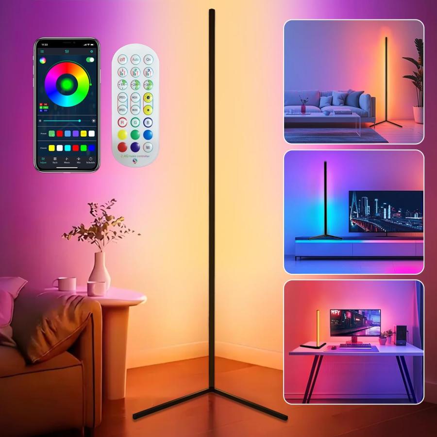 RGB 変色 フロアランプ 調光可能 LED コーナーライト現代風コーナ