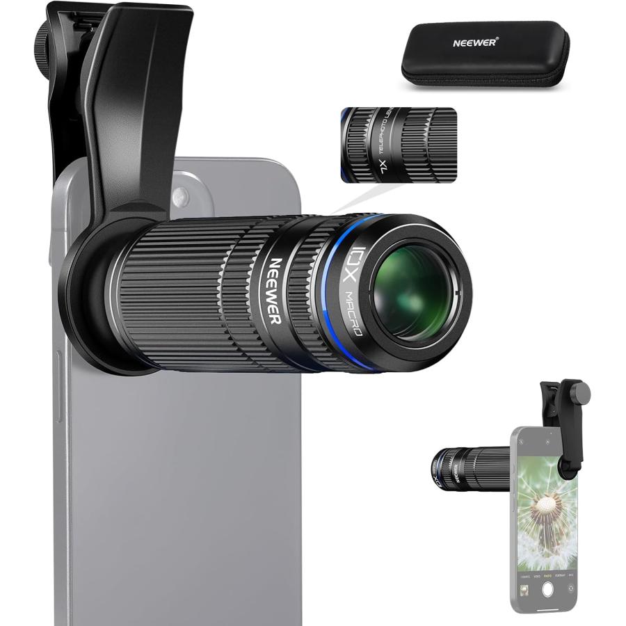 スマホレンズキット 7倍望遠レンズ+10倍マクロレンズ スマホカメラ