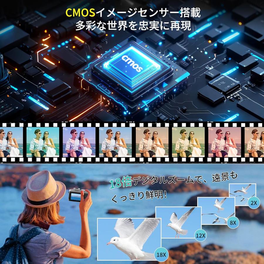 最強6K録画】 デジタルカメラ 8400万画素デジカメ スマホに転送できる