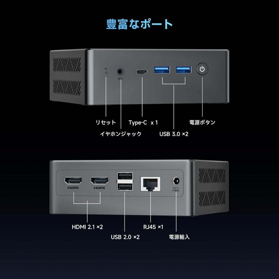 N150初登場ミニpc B4 Turbo 13thインテル Twin Lake-N150 16GB DDR4 2666MHz 1TB SSD mini pc Win11 Pro/Linux 4コア/4スレッド 最大周波数3.6GHzの画像