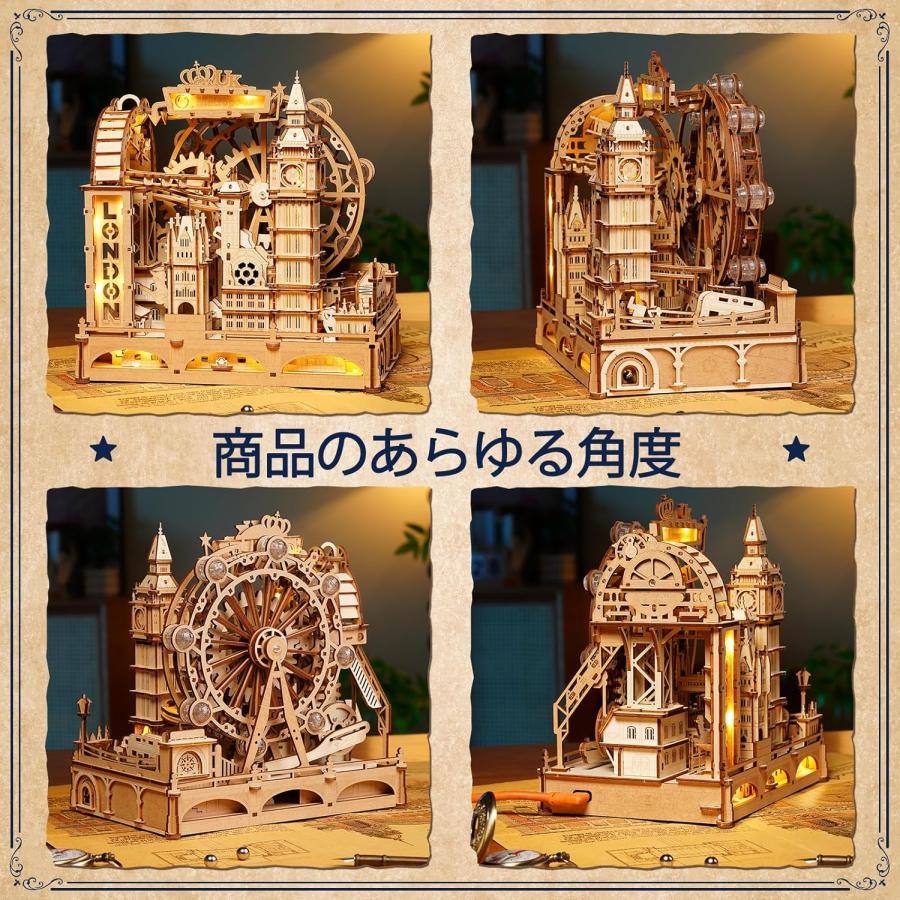 立体パズル 3D木製パズル マーブルラン LED付き ビー玉迷路 マーブル