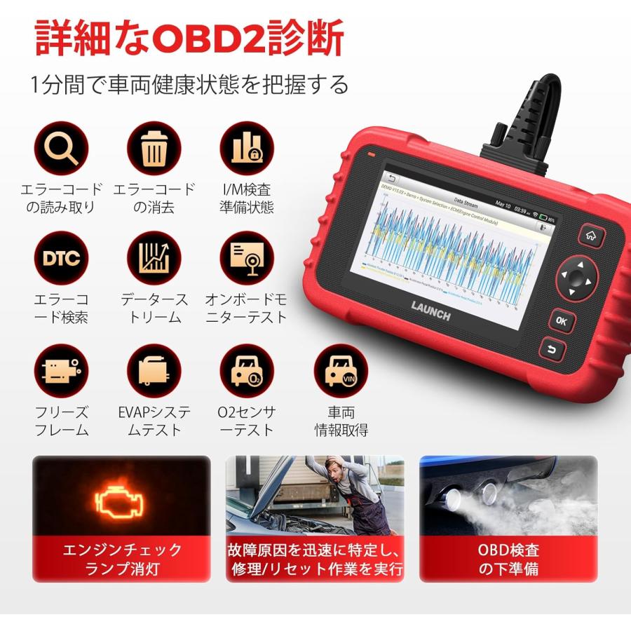 CRP123X Plus obd2 診断機 全車システム診断 3リセット ハイブリッド