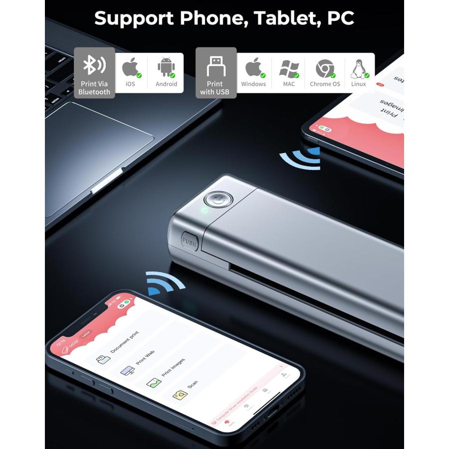 M08F 携帯モバイルプリンタコピー機 家庭用portable 熱転写 プリンター