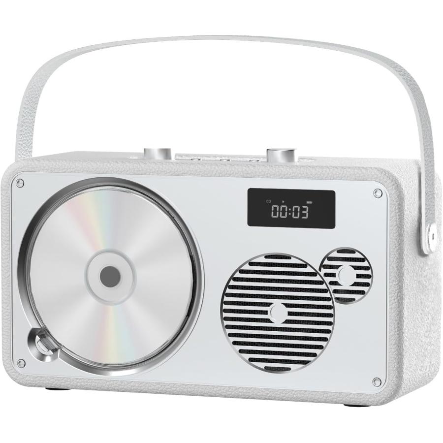 ポータブルCDプレーヤー 10W bluetooth対応/FMラジオ/MP3再生/USB/AUX