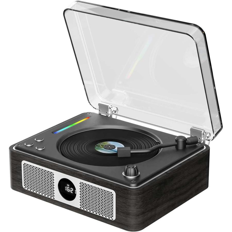 CDプレーヤー Bluetooth受信/送信 木製キャビネット レトロ ステレオ