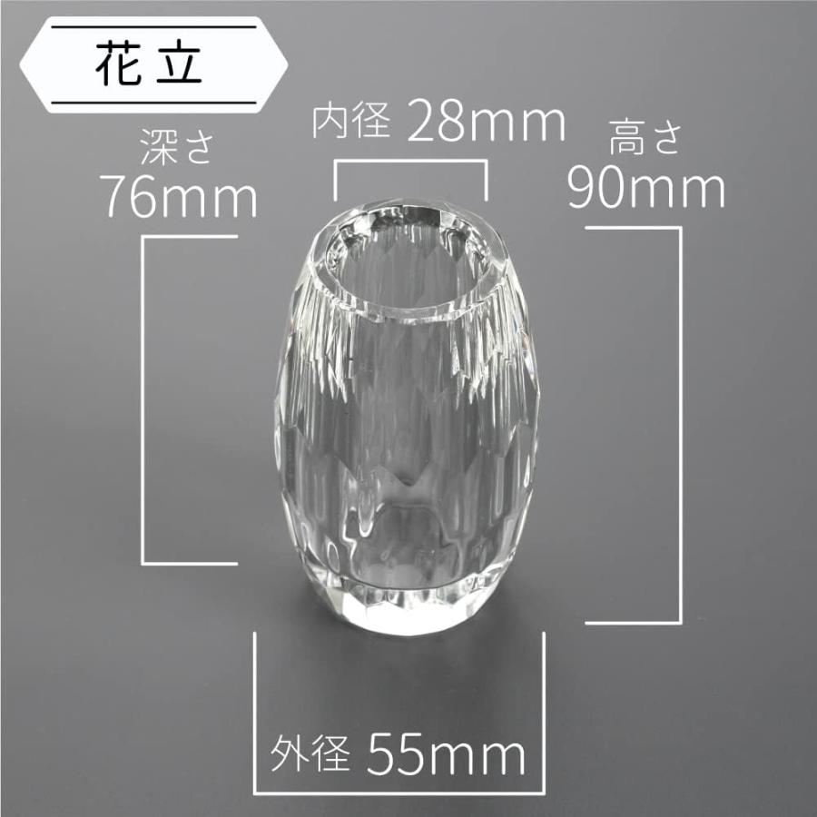 仏具 セット ベガ クリア 3具足 3.0寸 クリスタル仏具 モダン仏具 K7クリスタルガラス おしゃれ K7 香炉 花立 蝋燭立ての画像