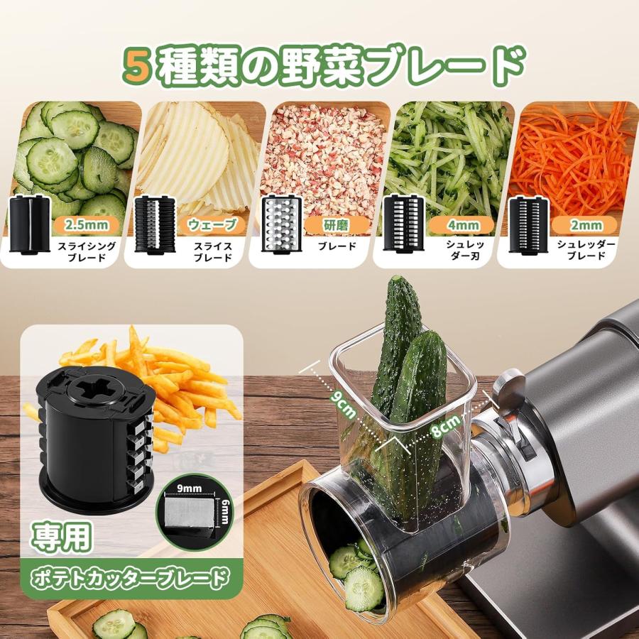 電動ミンサー500W タッチスクリーン付き 4/7mm/円盤型ブレード