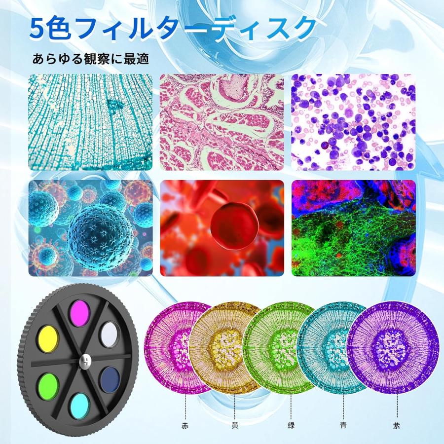 複合双眼顕微鏡 40X-2000X 極度の拡大、LED の光源が付いている 10X 25X 広角の接眼レンズ、移動ノギスが付いている実体顕微鏡の画像