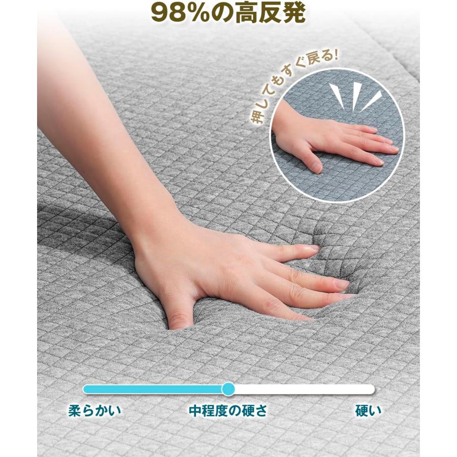 折りたたみマットレス 厚さ10cm 高反発 硬め190N 密度36D 通気性 高