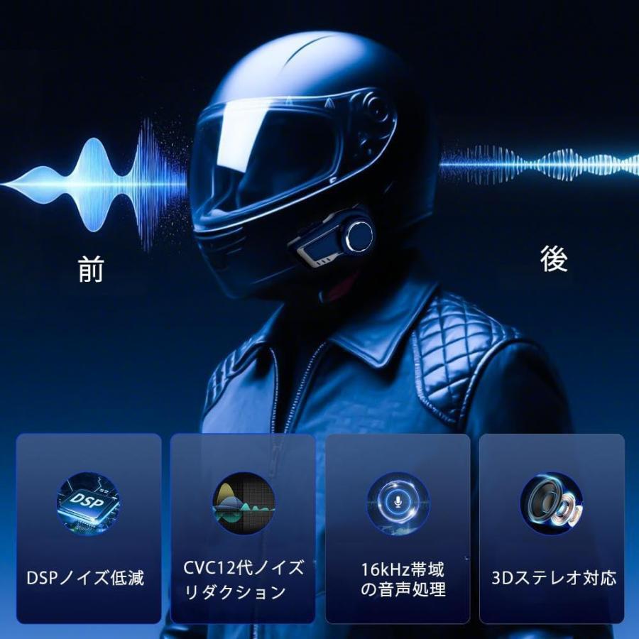 バイク用インカム Meshグループ通話対応 10人同時接続 ヘルメット