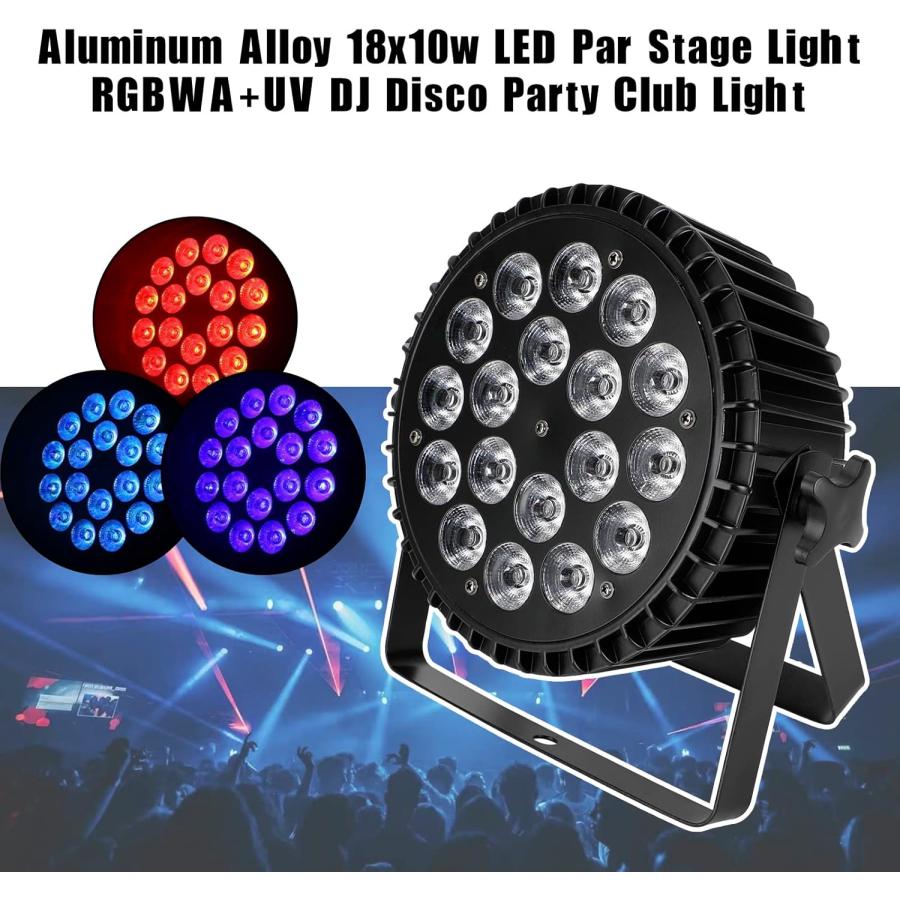 ムービングライト 18x10W 高輝度 RGBWA+UV ステージライト 7/10