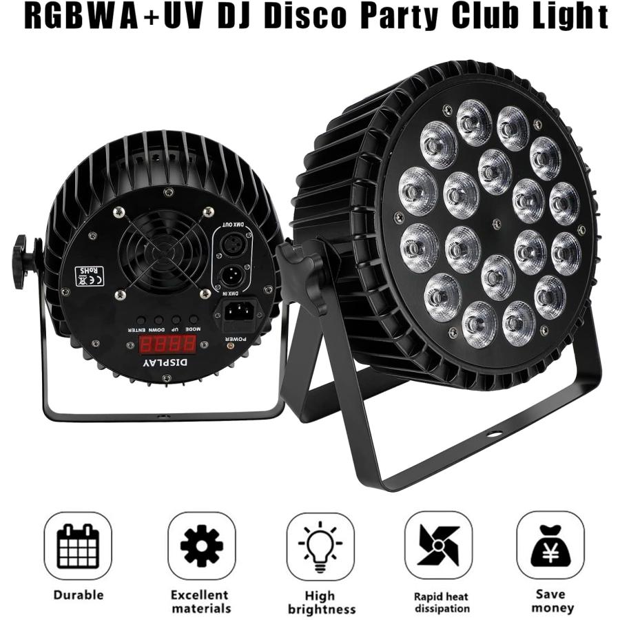 ムービングライト 18x10W 高輝度 RGBWA+UV ステージライト 7/10