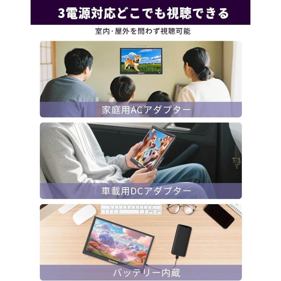 超薄型 ポータブルテレビ 14インチ 小型テレビ アンテナケーブル 地