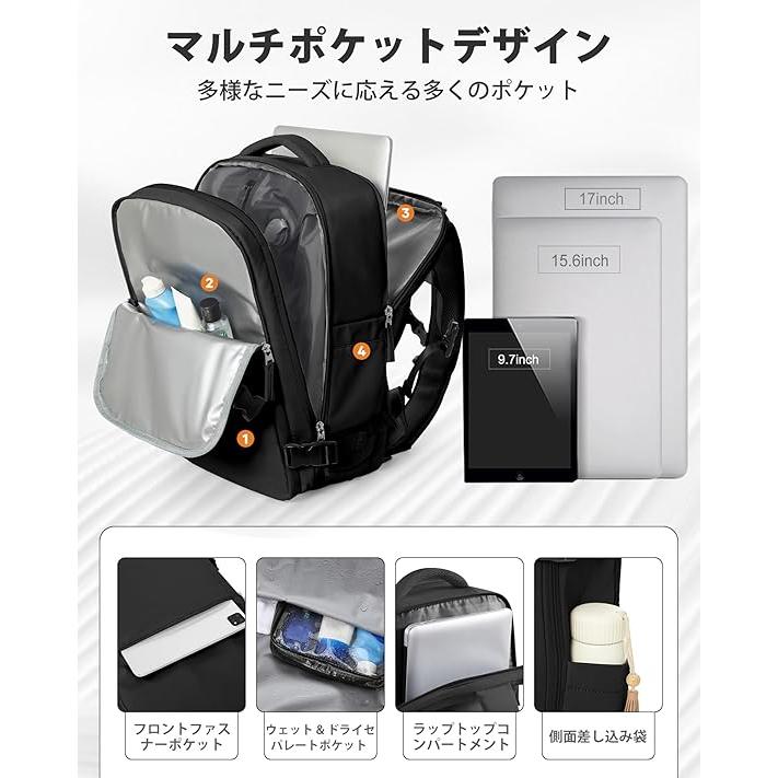 60L 真空圧縮リュックサック メンズ向け 旅行用バックパック防水防塵