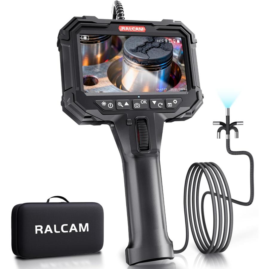 先端可動式ファイバースコープ 6.2mm極細いスコープカメラ 5インチIPS