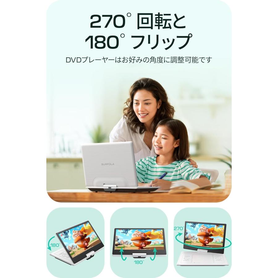 ポータブルDVDプレーヤー 14.1インチ dvdプレーヤー TV同期可能 楽天