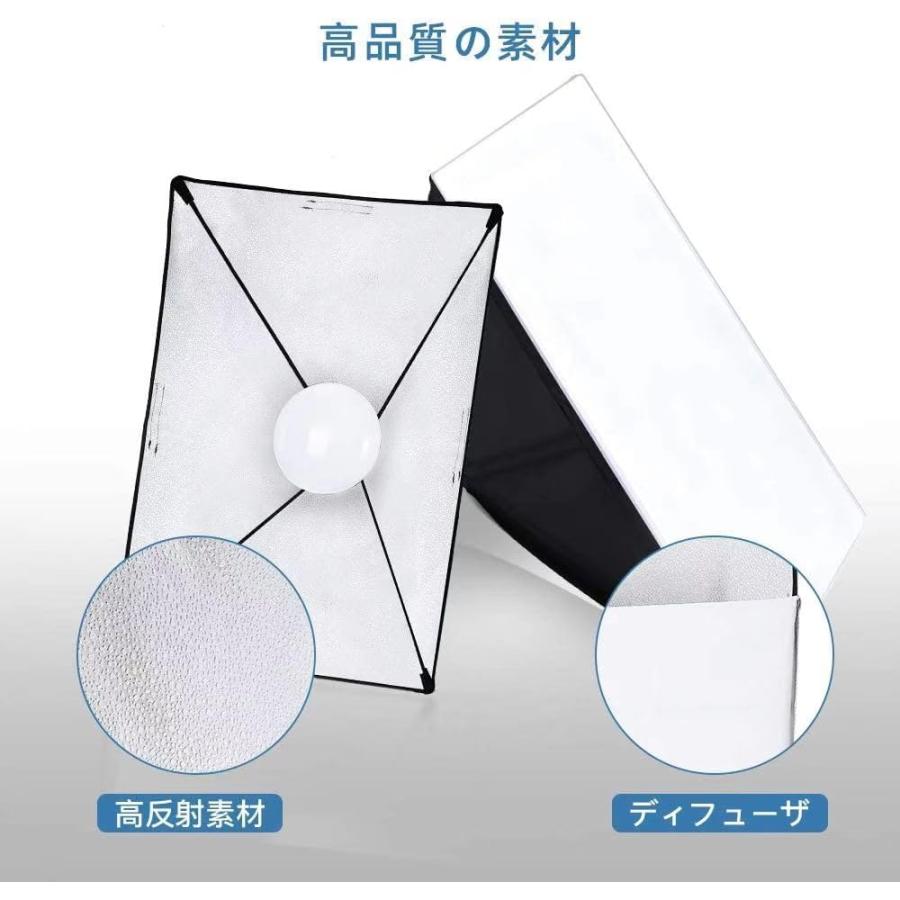 三色LED ソフトボックス 照明キット 照明 撮影 3000K〜6000K 白色光