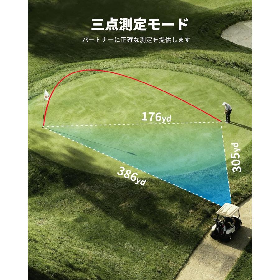 ゴルフ距離計 T200 超小型 高精度 7倍ズーム 1000yd対応 三点測距 スロープ補正 ピンロック 振動通知 自動液晶調整 充電式 防水 軽量 レーザー 距離測定器の画像