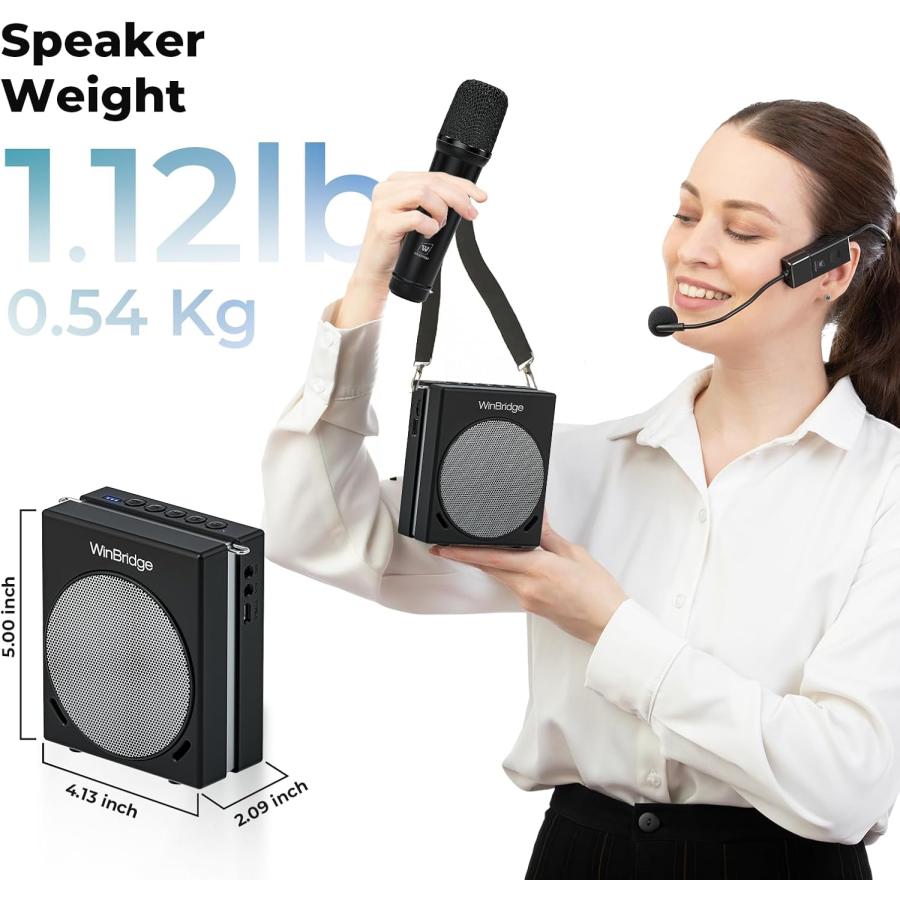 ✨コンパクトスピーカー ハンドヘルドマイク ヘッドセット ハンズフリー拡声器 コンパクトスピーカー ハンドヘルドマイク ヘッドセットマイク ハンズ