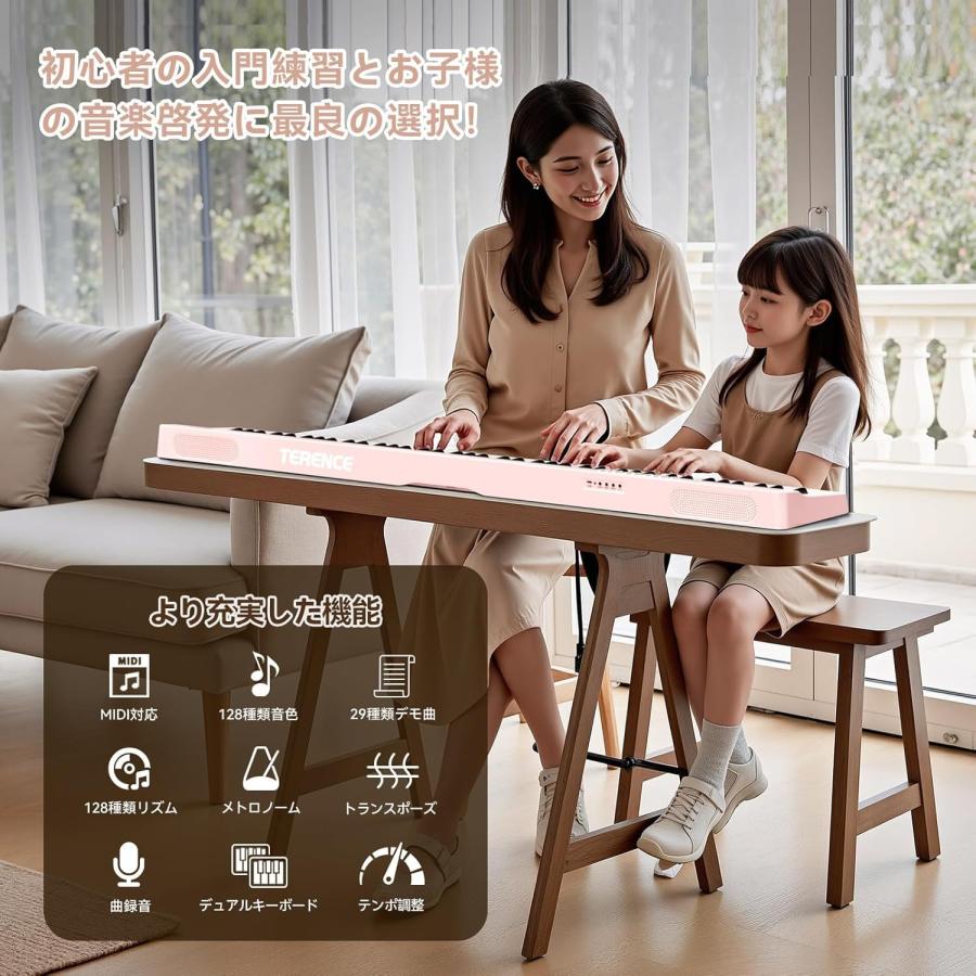 電子ピアノ 88鍵盤 折り畳み式 キーボード タッチレスポンス鍵盤 4