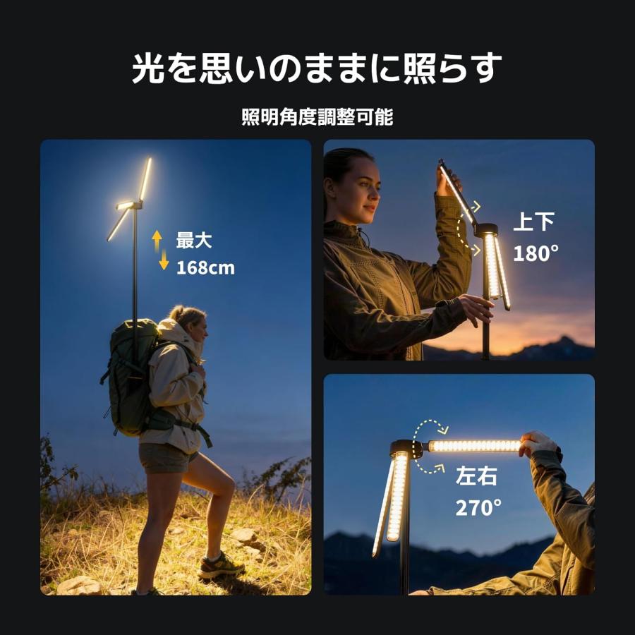 アウトドア 新品 BougeRV LEDランタン充電式 3000lm高輝度 15600mAh