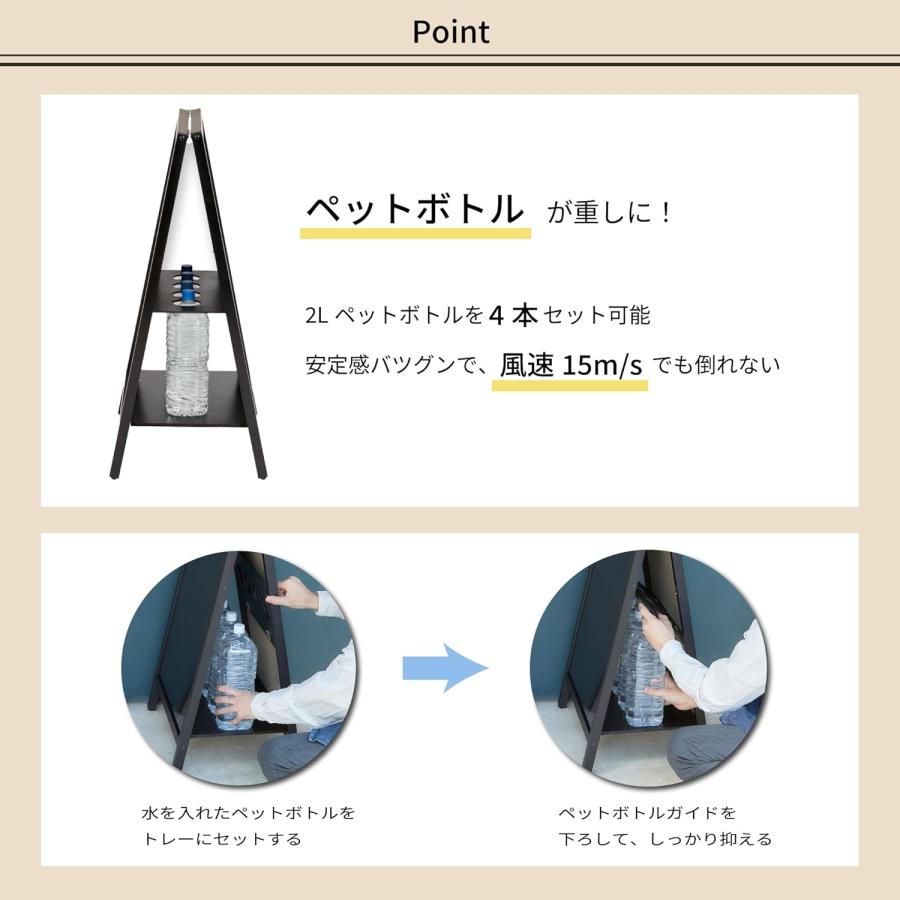 転倒防止ボード 両面 M ブラックボード BB024 ペットボトルが置けて重
