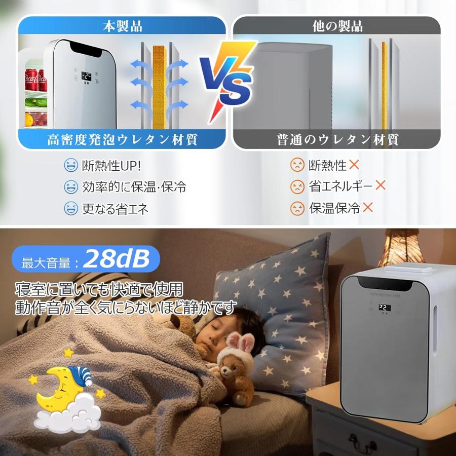ミニ冷蔵庫 小型冷蔵庫 静音 冷温庫 20L 保温・保冷両用 温度調節可能