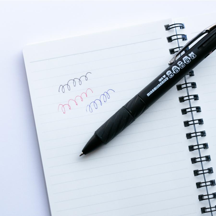 南三陸モアイファミリー タッチペン付き3色ボールペン 0.7mm 赤 青 黒