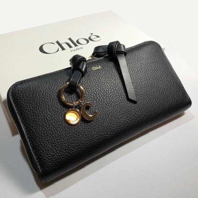 新品✨Chloe クロエ　ALPHABETジップ付きロング ウォレット　現行 グレインレザー製Alphabetジップ付きロング ウォレット グレー - Chloé