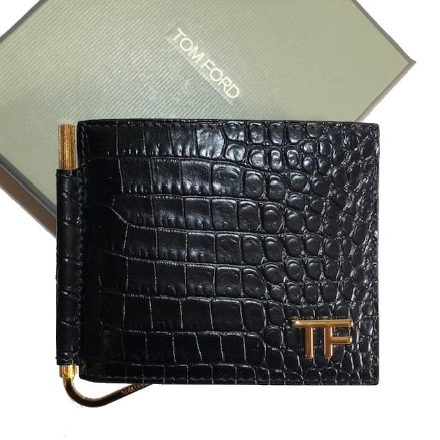 TOM FORD トムフォード クロコ エンボス マネークリップ 2つ折り TOM FORD トムフォード クロコ エンボス マネークリップ 2つ折り