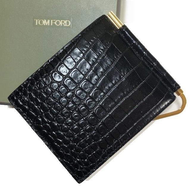 TOM FORD トムフォード クロコ エンボス マネークリップ 2つ折り TOM FORD トムフォード クロコ エンボス マネークリップ 2つ折り