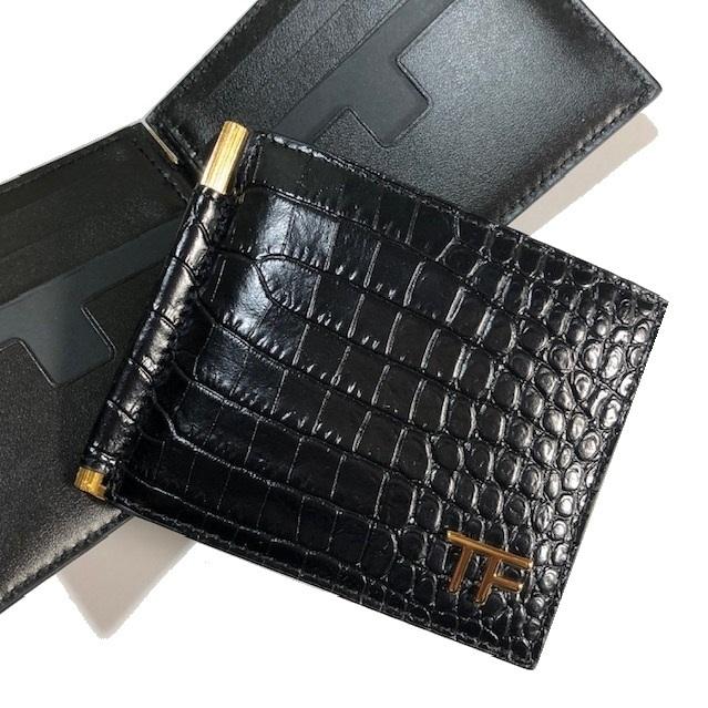 TOM FORD トムフォード クロコ エンボス マネークリップ 2つ折り TOM FORD トムフォード クロコ エンボス マネークリップ 2つ折り