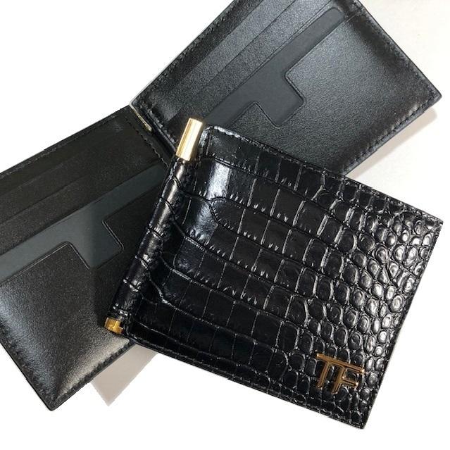 TOM FORD トムフォード クロコ エンボス マネークリップ 2つ折り TOM FORD トムフォード クロコ エンボス マネークリップ 2つ折り