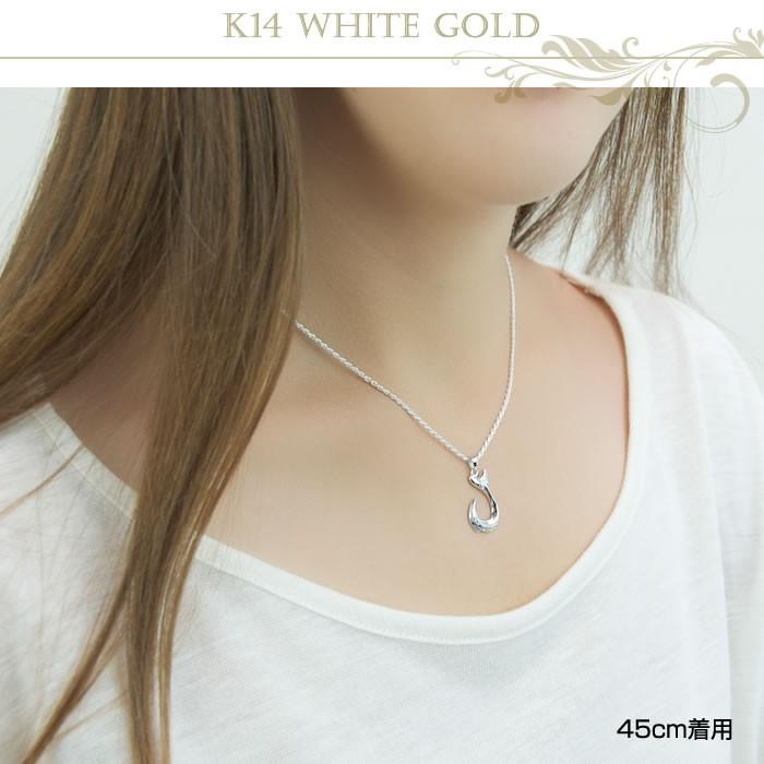 K14 ホワイトゴールド ネックレスチェーン 45cm ユニセックス 楽天市場】ハワイアンジュエリー ホワイト ゴールド チェーン K14