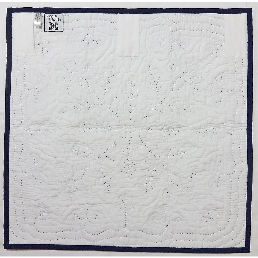 ハワイアンキルトタペストリー/壁掛け/ネイビーハイビスカス : Moana