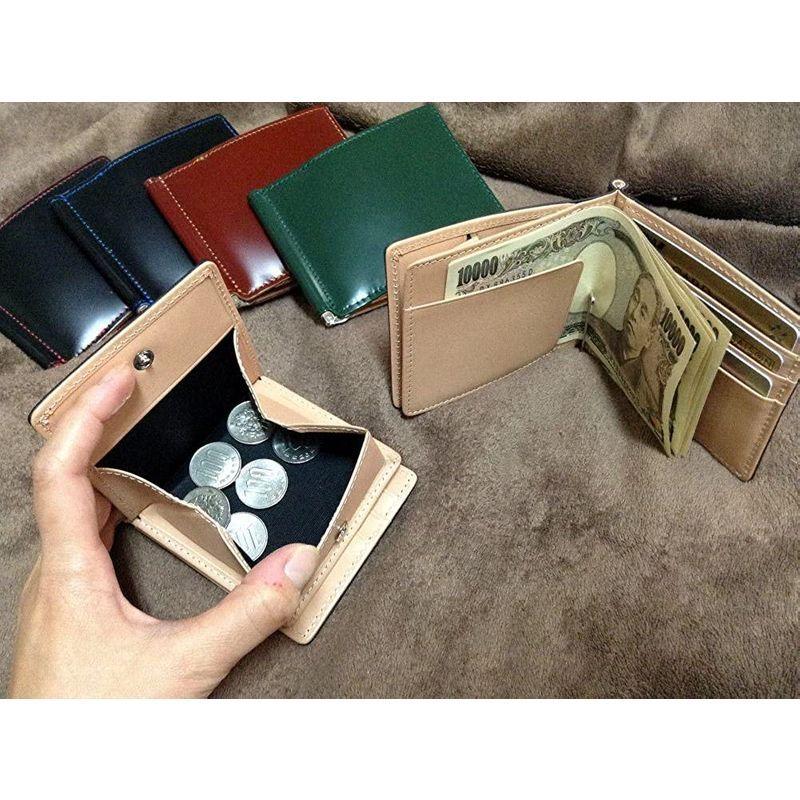 Saint Mode（セイントモード）コードバン(馬尻革)×本ヌメ革 BOX型小銭入れ付マネークリップ (ブルー) Mode セイントモード コードバン 馬尻革 ×本ヌメ革 BOX型小銭入れ付マネークリップ ブルー