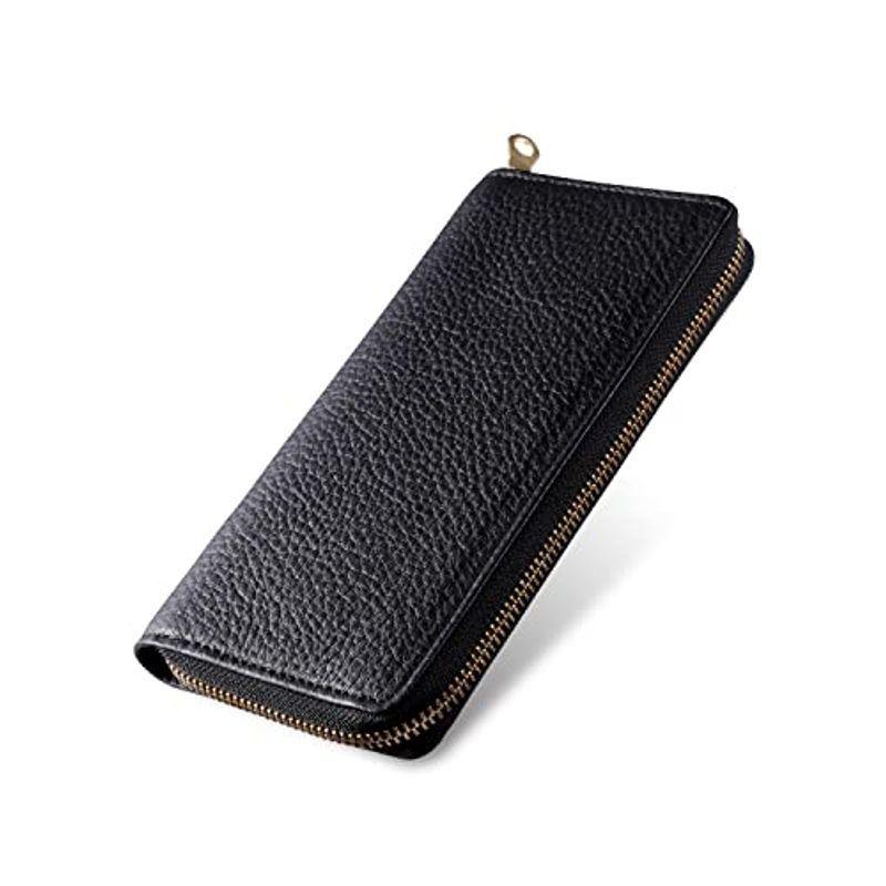 TASUKI 財布 メンズ 長財布 日本製 姫路レザー 一流の財布職人が作る 本革 大容量ykkファスナー 紳士 サイフ (ブラック)