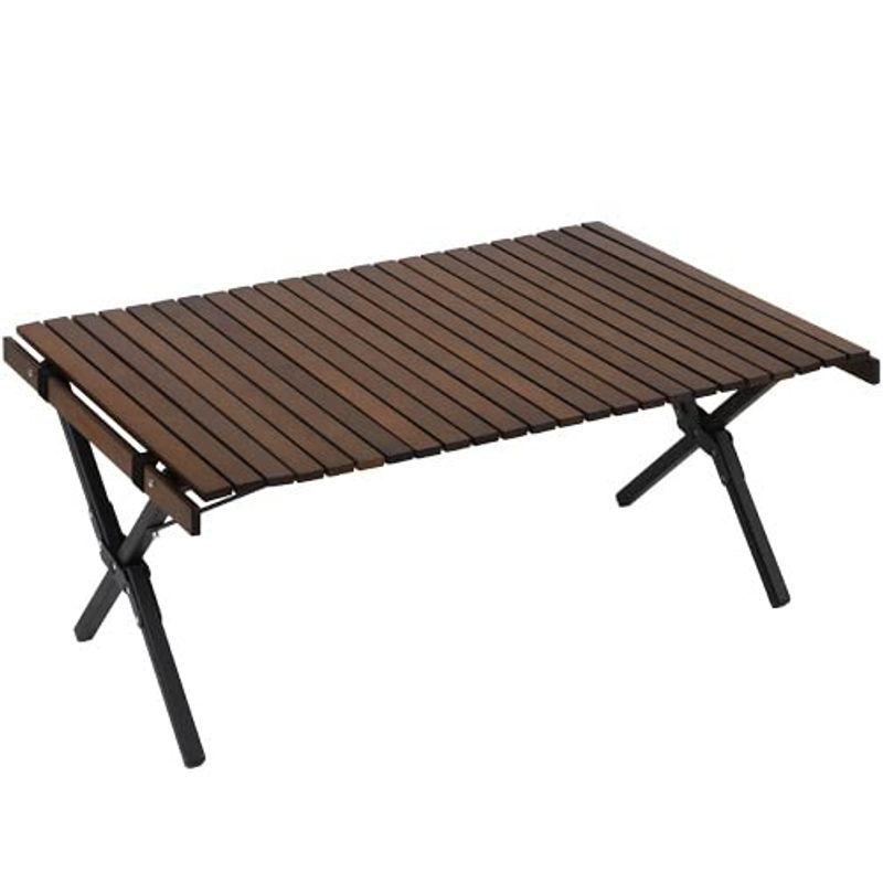 クイックキャンプ X脚 ウッドローテーブル 90×60cm QC-WTX90(10462円)