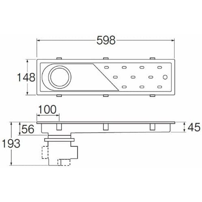 SANEI　浴室排水ユニット　150mmタイル用　縦・横排水兼用　呼び50VUパイプ用　H903-600