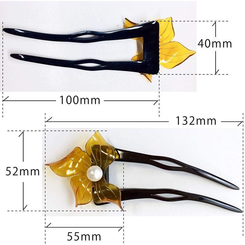 最新 天然工房 べっこう屋さん 本べっ甲 ピン かんざし アシンメトリー 白甲 花 デザイン 淡水 パール 付き 和装 髪飾り (結婚式 留袖 訪 【YWU1043611665】(37334円)