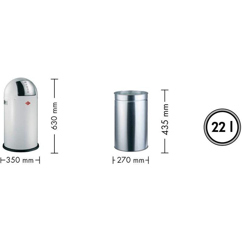 WESCO (ウェスコ) プッシュビン&メタルライナー22L PUSHBOY JUNIOR 175531-20 ウェスコ プッシュビン&メタルライナー22L PUSHBOY JUNIOR サイズ スチール